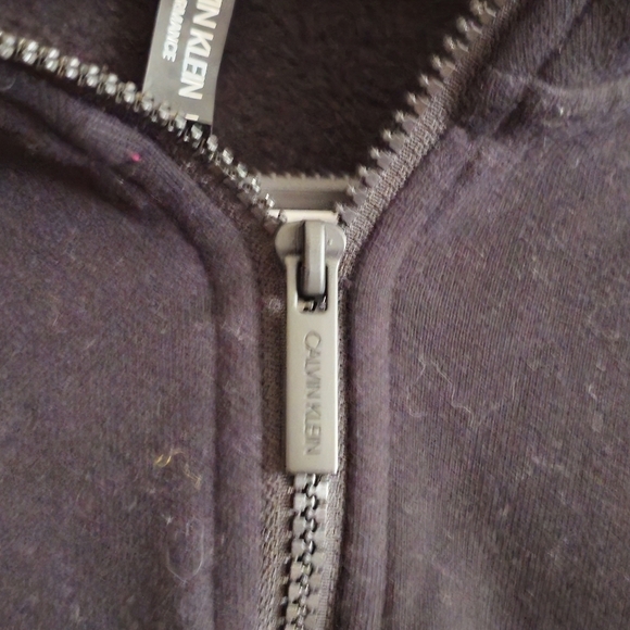 Calvin Klein Performance Black Logo Cropped 1/2 Zip Sweatshirt Size Large - Picture 4 of 9